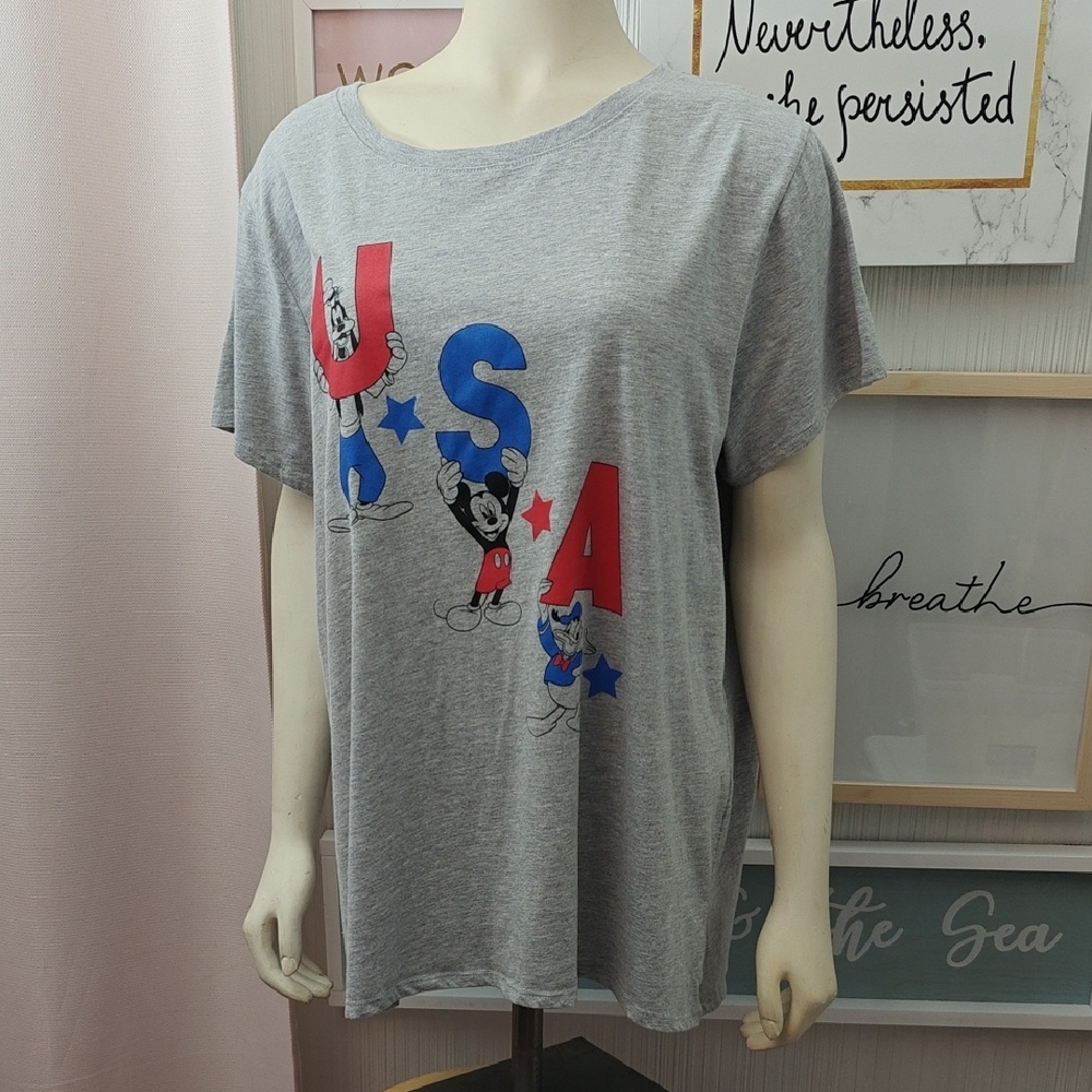Disney Gray Mickey and Friends Tee